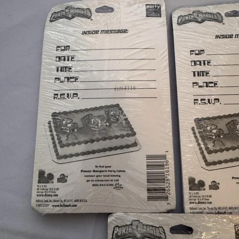 Vintage Power Rangers Birthday Party Invitations (16)‎ And Thank You Cards (8)